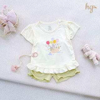 Bộ cộc tay cài vai từ 6-16kg hg vải petit viền bèo mềm mịn dễ thương cho bé gái