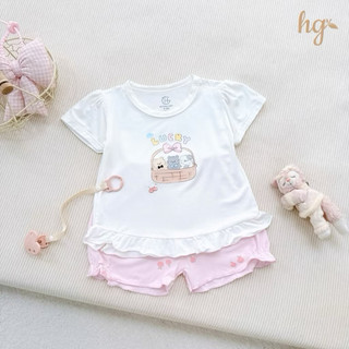 Bộ cộc tay cài vai từ 6-16kg hg vải petit viền bèo mềm mịn dễ thương cho bé gái