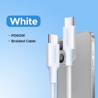 Cáp sạc nhanh Ugreen 60W USB-C sang USB-C bện nylon