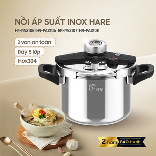 Nồi Áp Suất Inox Hare Gia Nhiệt Nhanh Áp Suất Cao Làm Chín Thực Phẩm Nhanh, Giữ Trọn Dinh Dưỡng Tự Nhiên- Đông Phong