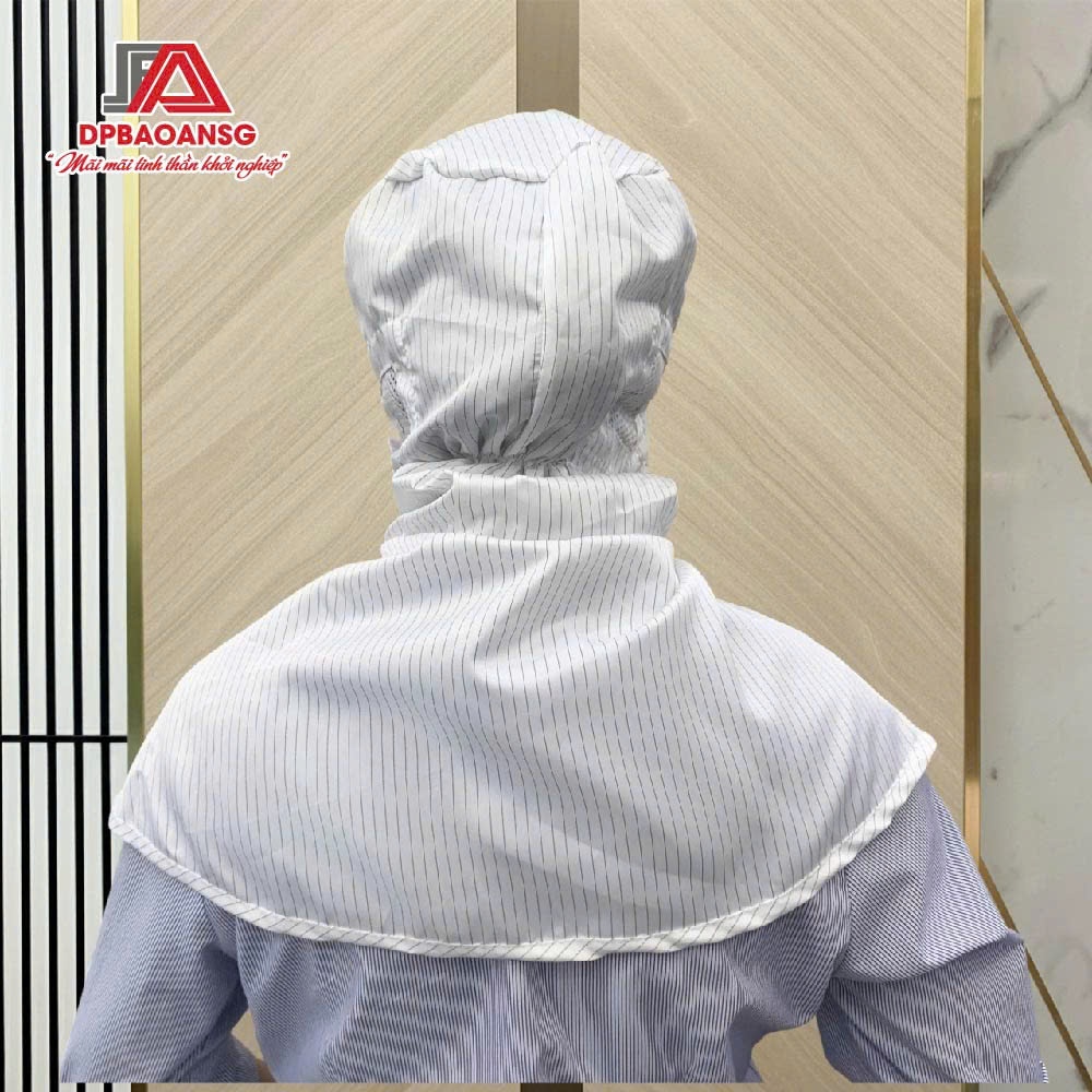 Nón Trùm Phòng Sạch Chống Tĩnh Điện Có Khẩu Trang - 3 Màu Trắng, Xanh, Hồng