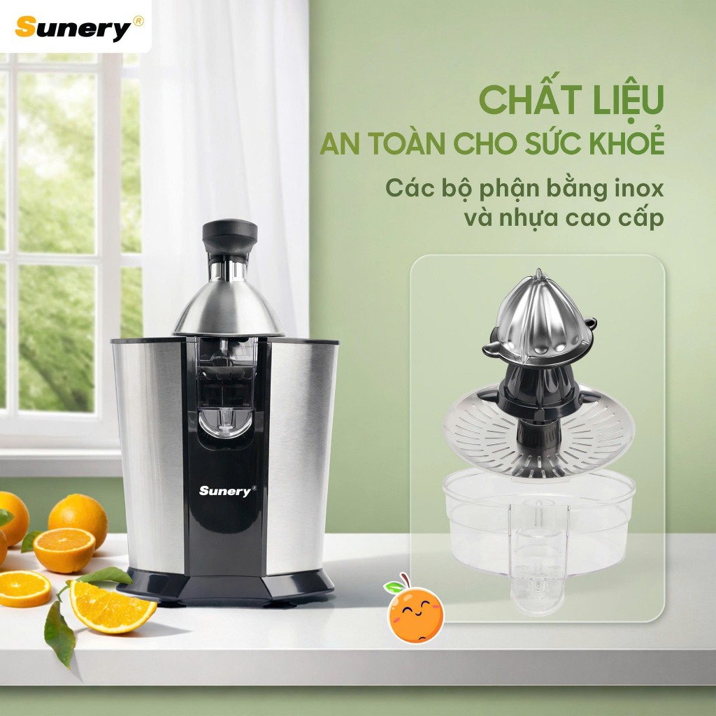 Máy Vắt Cam Sunery SR-CJ12 Công Suất 85W Mạnh Mẽ vắt Nhẹ Nhàng, Có Thể Tháo Rời Dễ Dàng Vệ Sinh - Nhà Bếp Xinh
