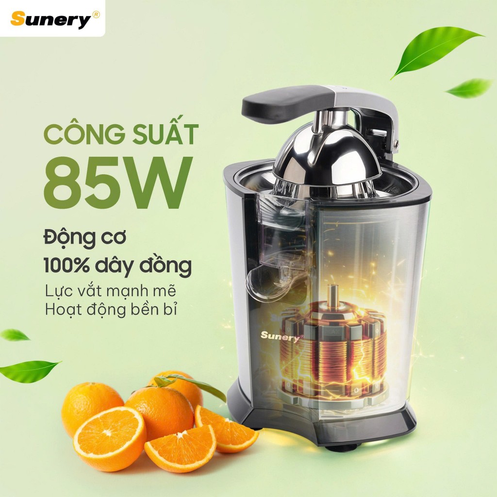 Máy Vắt Cam Sunery SR-CJ12 Công Suất 85W Mạnh Mẽ vắt Nhẹ Nhàng, Có Thể Tháo Rời Dễ Dàng Vệ Sinh - Nhà Bếp Xinh