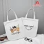 Túi Tote Vải Màu Đen Trắng In Hình Cute Dùng Đựng Đồ, Quà Tặng Ý Nghĩa