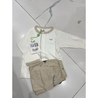 Bộ dài tay sợ tre baru chất mềm mát thấm hút mồ hôi cho bé yêu