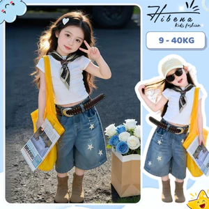 Quần jean bé gái, quần jean lửng mùa hè cho bé chất vải Jean mềm cao cấp không kèm thắt lưng QT9