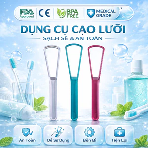 Dụng Cụ Cạo Lưỡi Inochi ( Pack 3 Chiếc): Nhựa PETG, Loại Bỏ Vi Khuẩn, Hơi Thở Thơm Tho