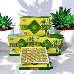 Bánh Đậu Xanh Quê Hương Ăn Kiêng 360g-Đặc Sản Hải Dương, Ngọt Thanh Không Béo, Tan Mịn, Healthy Hộp Đặc Biệt 25 Thỏi