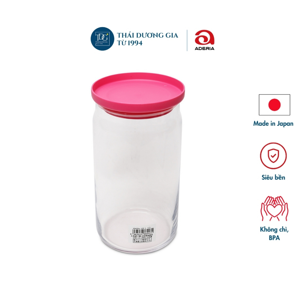 Lọ, hũ thủy tinh nắp silicon 1090ml Nhật Bản Aderia M-6247