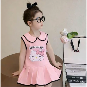 VÁY BÉ GÁI MÙA HÈ MẪU HELO KITTY E.C SZ 9 - 35 KG CHẤT POLY DÀY DẶN ĐƯỜNG MAY KĨ