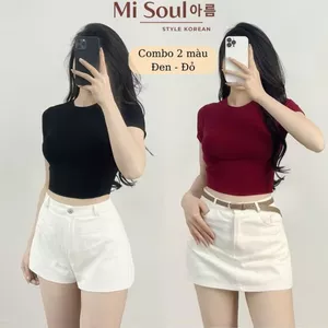 Áo Thun Babytee Trơn Nữ Tính Chất Gân Tăm Mềm Mịn Siêu Co Dãn