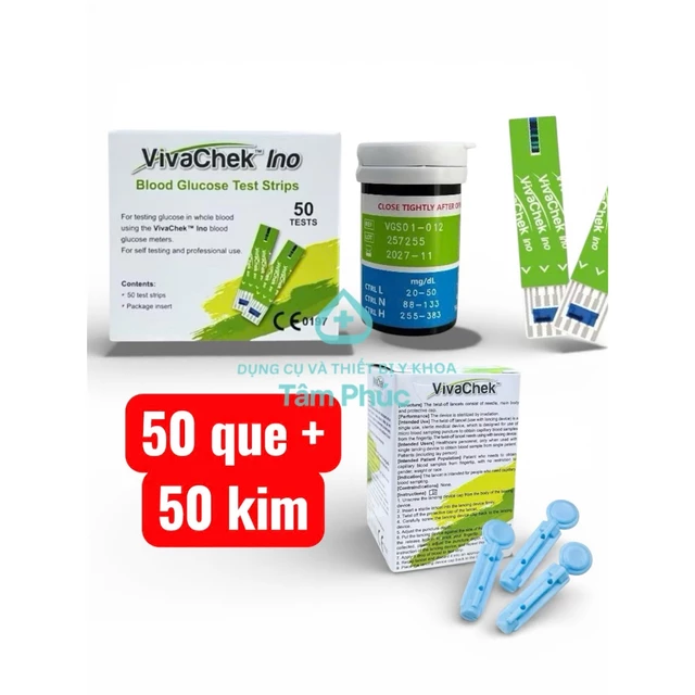 Que Thử Đường Huyết VivaChek Ino | (Viva Check) -Hộp 50 que thử