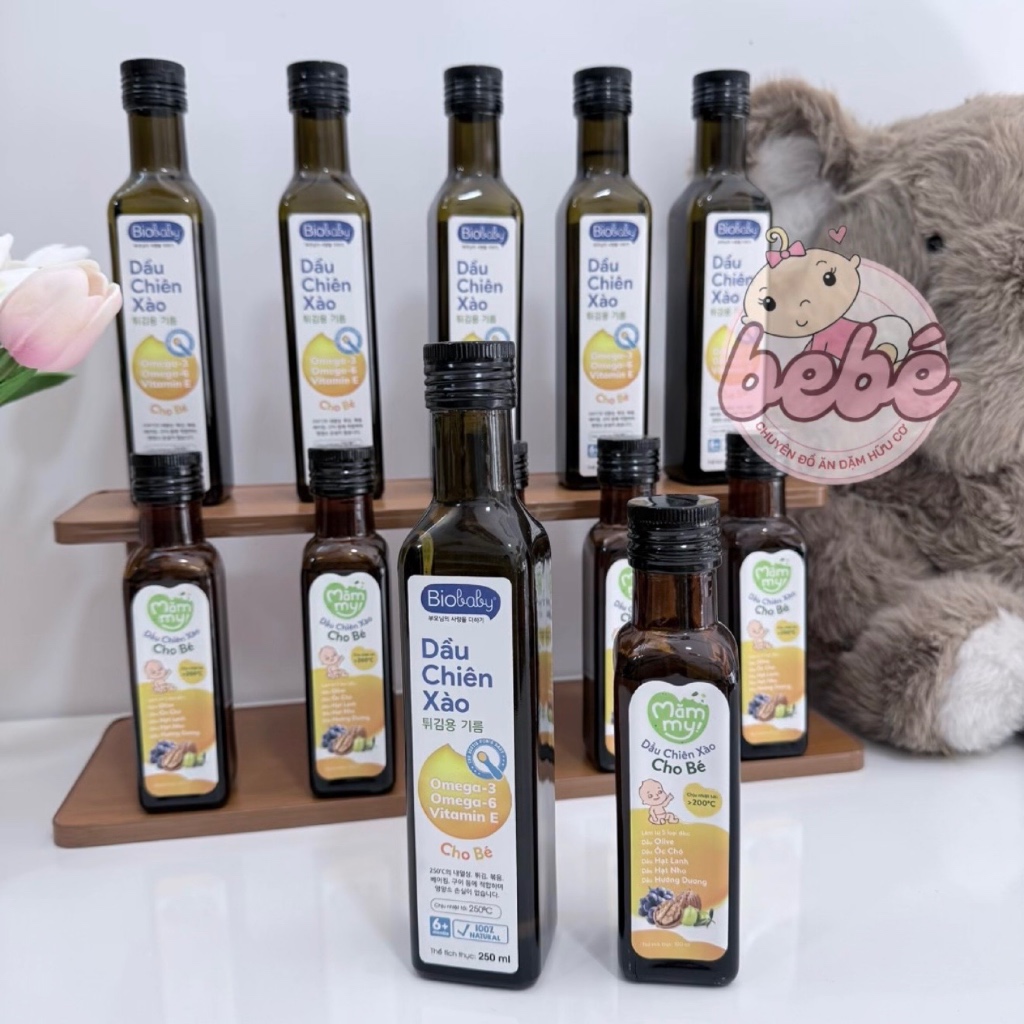 Dầu chiên xào Mămmy, Bio Baby, Anpaso cho bé ăn dặm chịu nhiệt tới 200 độ C, giữ trọn vẹn dinh dưỡng