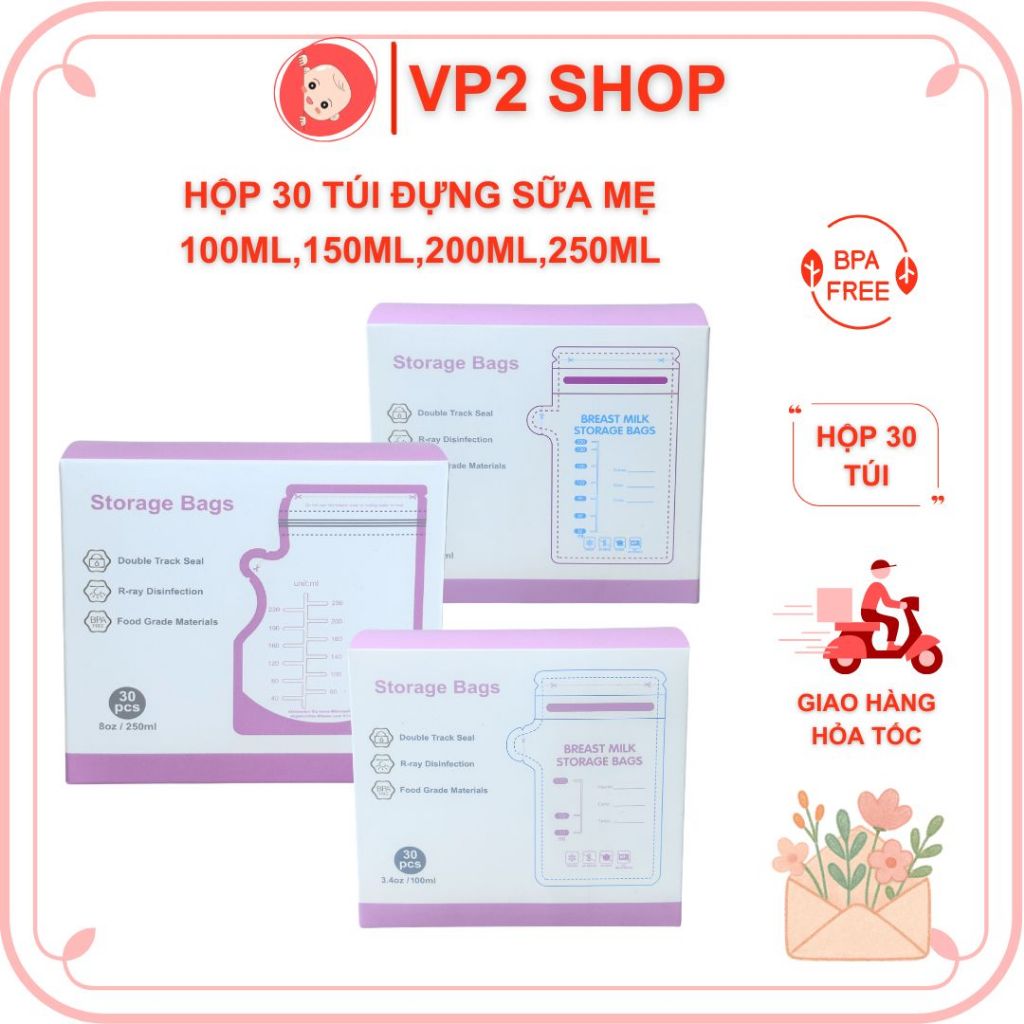 Hộp 50 Túi Trữ Sữa GB BABY Hàn Quốc 250ml