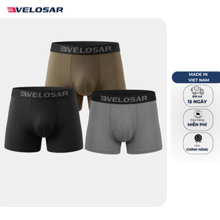 Combo 3 Quần Boxer Nam Velosar LUW-60005 Microfiber Thoáng Khí, Co Giãn Mềm Mịn, Thấm Hút Mồ Hôi