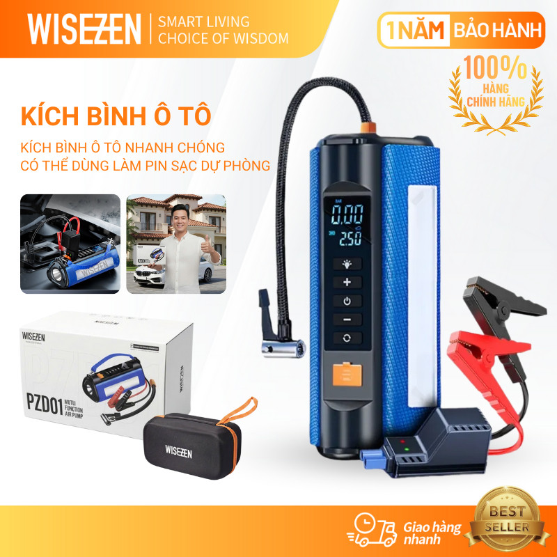 Review Bơm Lốp Kích Bình Wisezen 4 Trong 1: Giá 799K, Có Tốt Không?