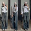 Quần jeans suông túi mổ - JN223