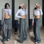 Quần jeans suông túi mổ - JN223