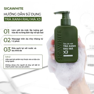 [NEW 2026] Sữa Rửa Mặt Trà Xanh Rau Má X3 Sica White 150ml, hỗ trợ da dầu mụn, làm sạch, ngăn ngừa mụn - SICAWHITE