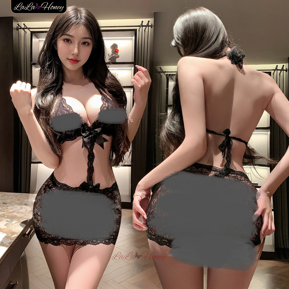 Váy Ngủ Lưới Kèm Áo Ngực Bikini Xuyên Thấu Khoe Eo Quyến Rũ V150 - LaLaHoney | BigBuy360 - bigbuy360.vn