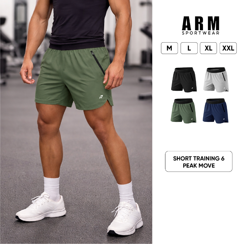 Quần Đùi Thể Thao Nam ARM PEAK MOVE 6 Inch Siêu Nhẹ, Co Giãn Tập Gym, Chạy Bộ Thoải Mái