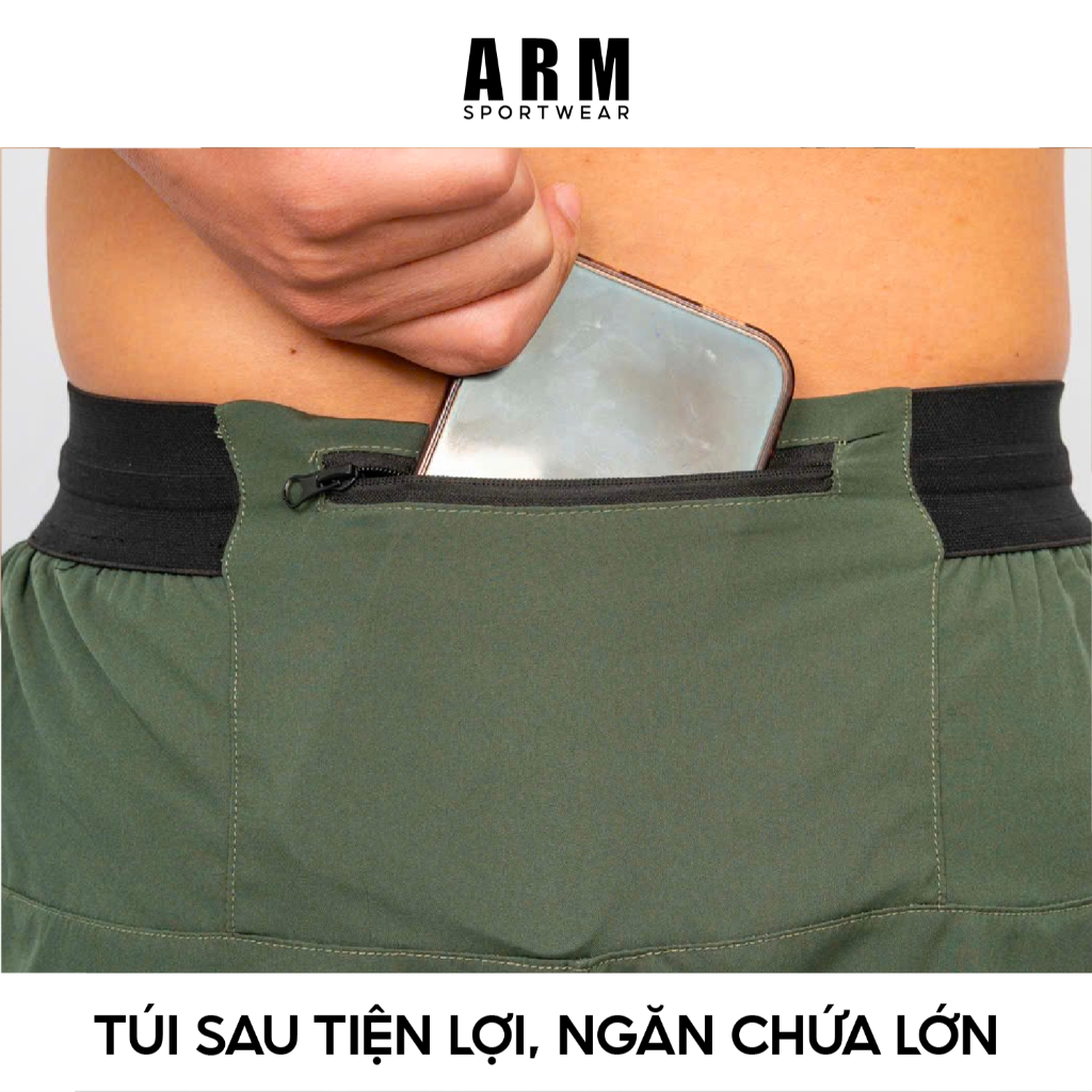 Quần Đùi Thể Thao Nam ARM PEAK MOVE 6 Inch Siêu Nhẹ, Co Giãn Tập Gym, Chạy Bộ Thoải Mái