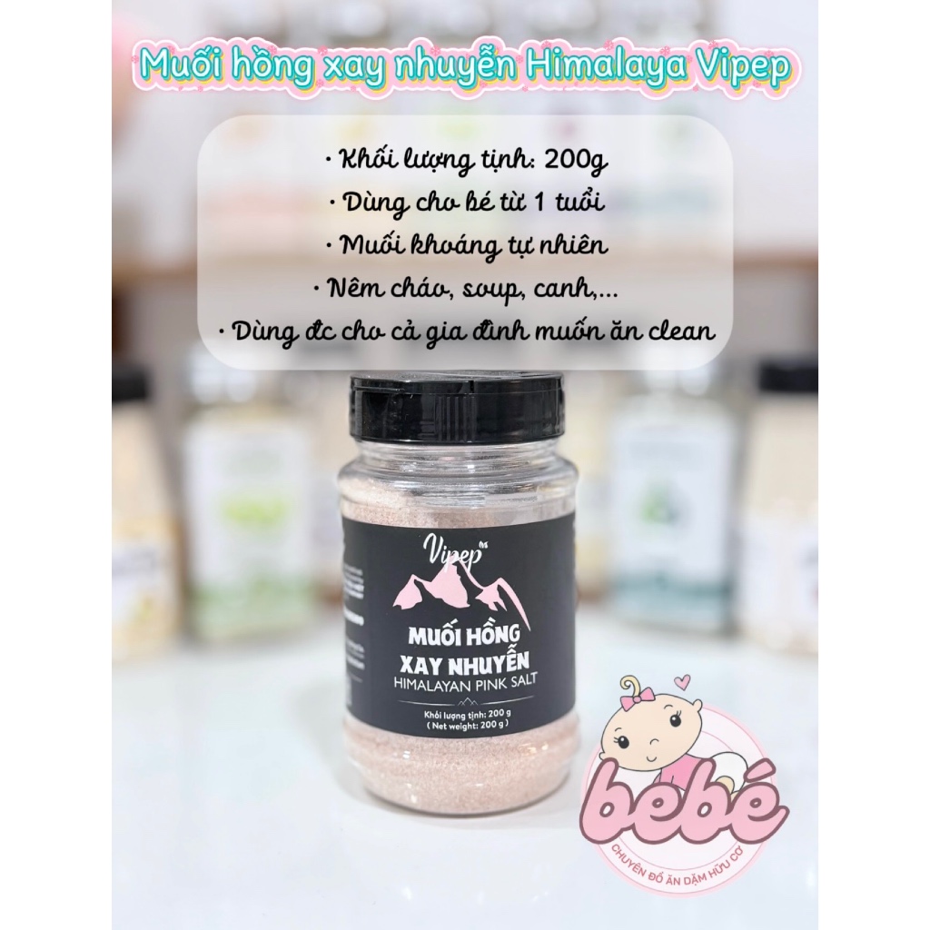 Bột hành, bột tỏi, muối hồng… gia vị nấu ăn Vipep. Cho bé ăn dặm và cả gia đình