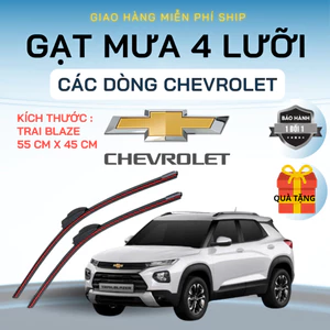 Gạt Mưa Ô Tô CHEVROLET TRAI BLAZE, CAPTIVA, SPARK, AVEO, TRAX, COLORADO..Silicon 4 Lưỡi Gạt Sạch. 4L