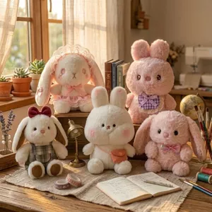 Gấu Bông Hình Con Thỏ Mini Nhiều Mẫu Siêu Đáng Yêu, Thỏ Bông Cao Cấp Mềm Mại Quà Tặng Dễ Thương Cho Bé