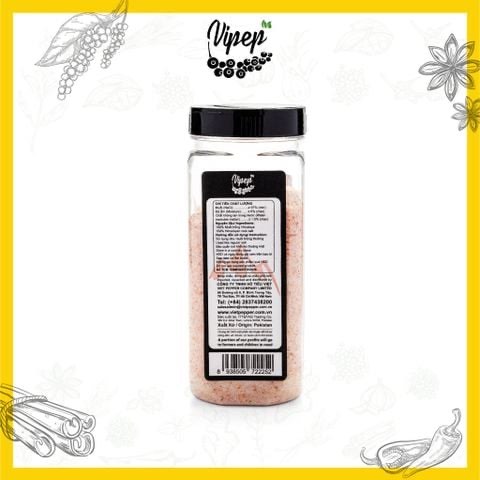 Muối hồng Himalaya Vipep xay nhuyễn hũ 200g và 500g. Tốt cho sức khoẻ, dùng được cho cả gia đình.