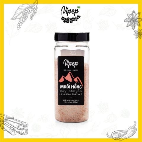 Muối hồng Himalaya Vipep xay nhuyễn hũ 200g và 500g. Tốt cho sức khoẻ, dùng được cho cả gia đình.