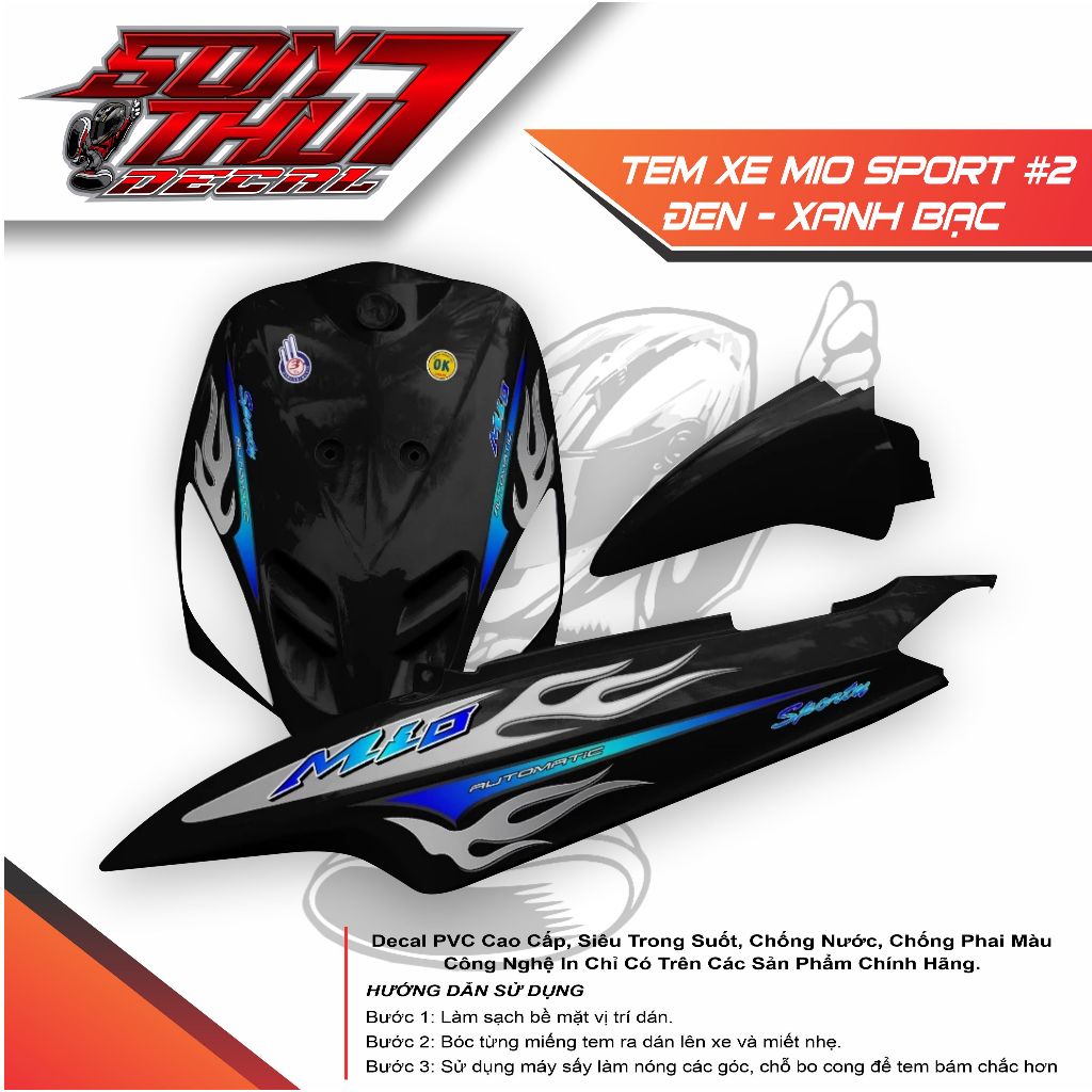 Tem xe Mio Sport #2 (TEM 3 LỚP - SẮC NÉT - KHÔNG PHAI MÀU)