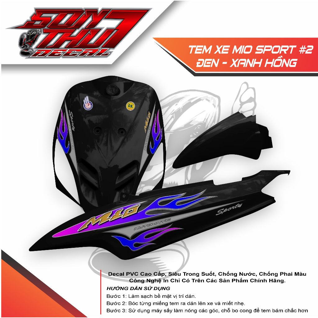 Tem xe Mio Sport #2 (TEM 3 LỚP - SẮC NÉT - KHÔNG PHAI MÀU)