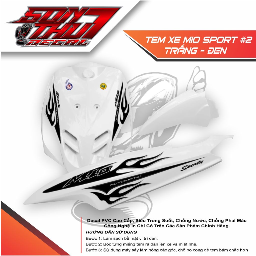 Tem xe Mio Sport #2 (TEM 3 LỚP - SẮC NÉT - KHÔNG PHAI MÀU)