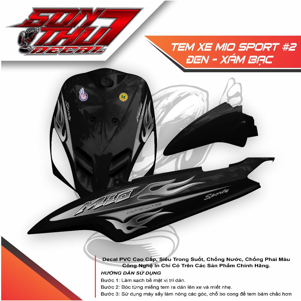 Tem xe Mio Sport #2 (TEM 3 LỚP - SẮC NÉT - KHÔNG PHAI MÀU)