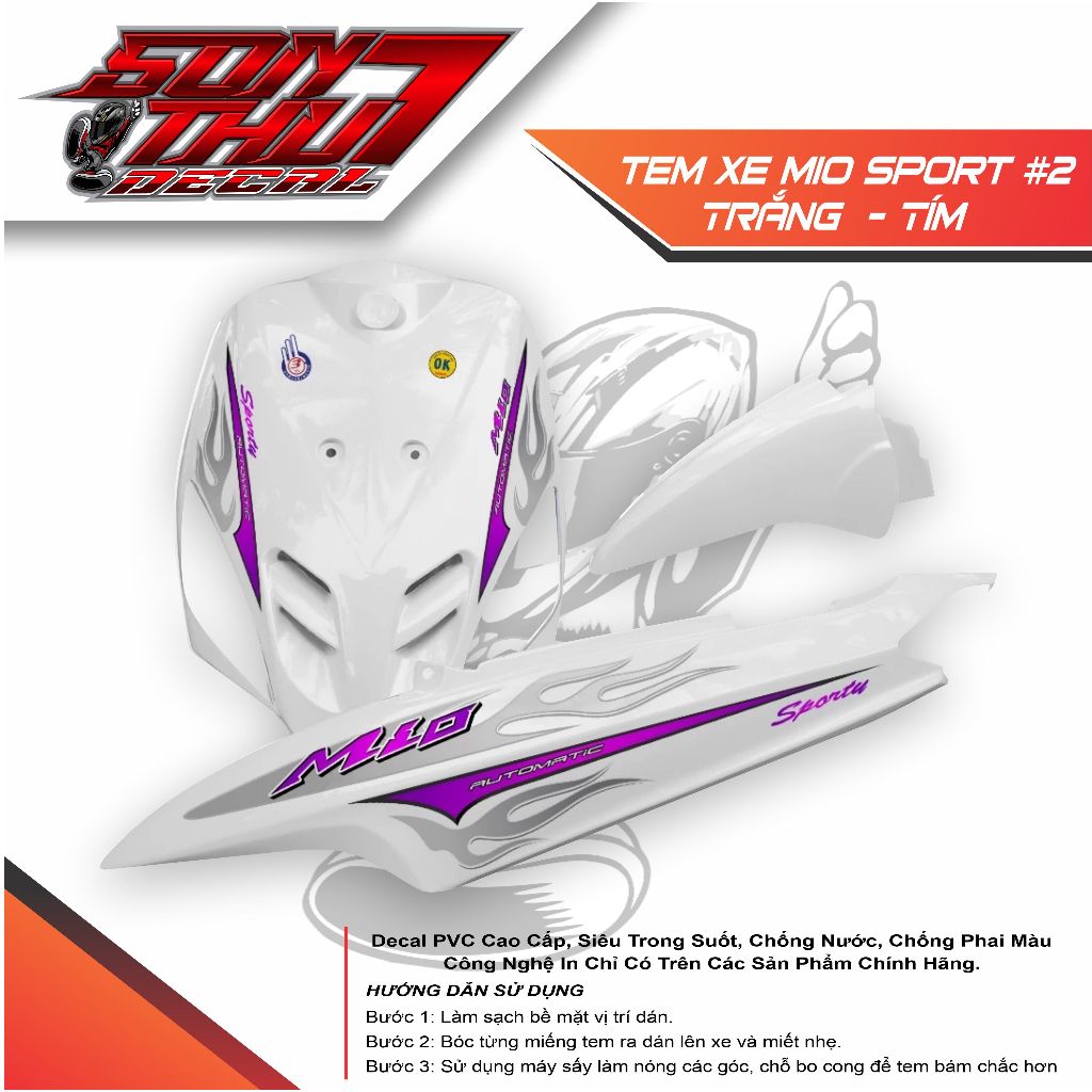 Tem xe Mio Sport #2 (TEM 3 LỚP - SẮC NÉT - KHÔNG PHAI MÀU)
