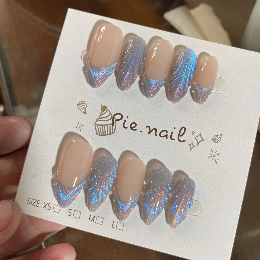 488. nailbox mắt mèo ánh sao tím xanh. gel giọt sương