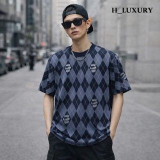 Áo Thun Nam Cổ Tròn Caro Xanh Đen Chất Vải Mềm Mát Mặc Cực Ngầu Dễ Phối  Đồ Chuẩn Boy Phố| H_LUXURY