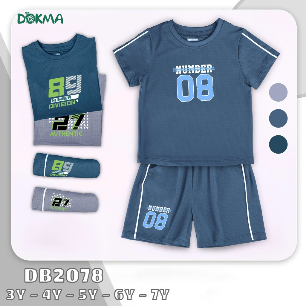 (13-25kg, 3-7Y) Bộ Cộc Tay Dokma Thể Thao Bé Trai DB2790 DB2078 DB2809 DB2830