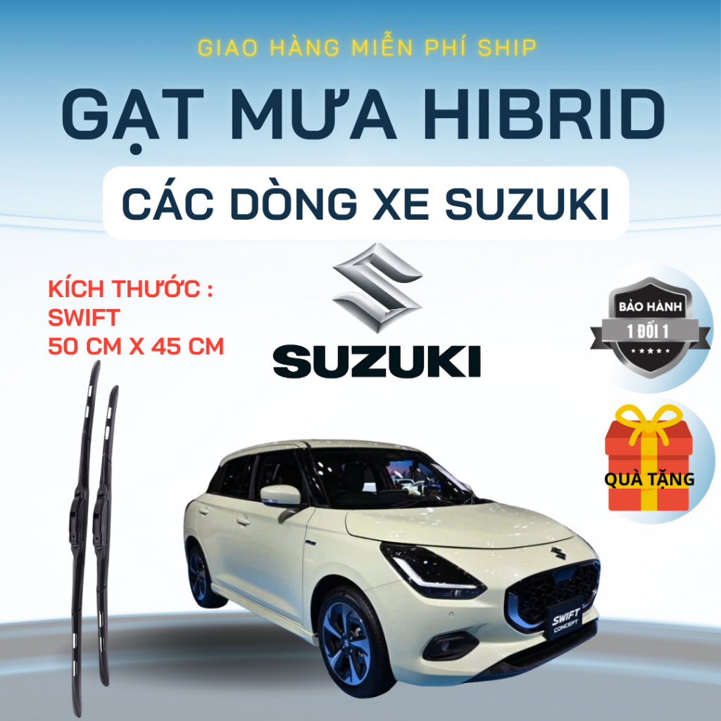 Gạt Mưa Ô Tô SUZUKI SWIFT, VITARA, XL7, ERTIGA, CIAZ, VAN ... Lưỡi SILICON NANO Gạt Sạch Êm. SZ3K