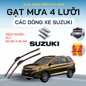 Gạt Mưa Ô Tô SUZUKI XL7, ERTIGA, BLIND VAN, GRAND VITARA... Silicon 4 Lưỡi Loại Tốt Gạt Sạch Êm. 4L