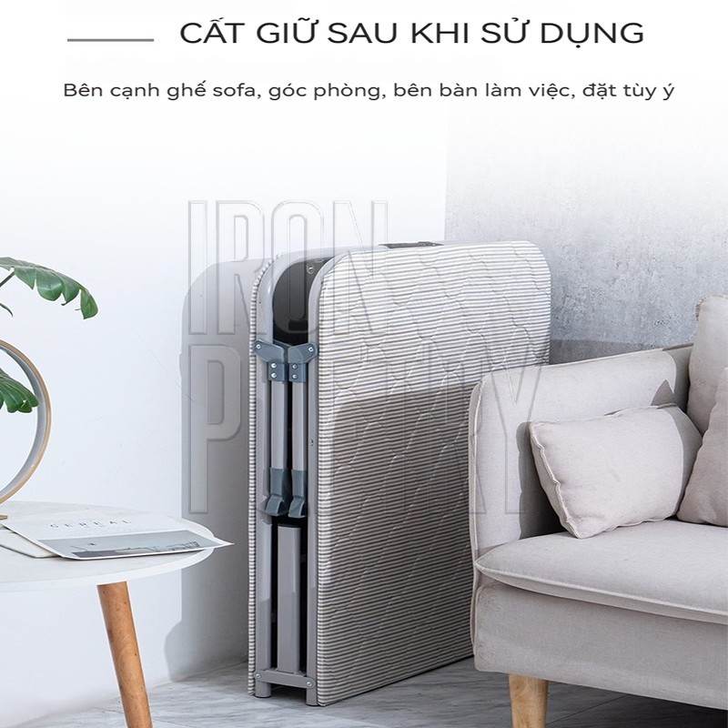 Tổng Kho - Giường Gấp Văn Phòng Cao Cấp Có Bánh Xe Khung Thép Chắc Chắn Gấp Gọn Siêu Tiện Lợi