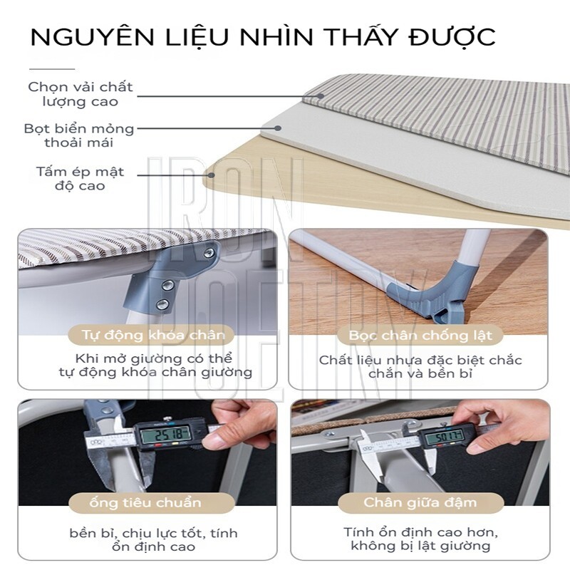 Tổng Kho - Giường Gấp Văn Phòng Cao Cấp Có Bánh Xe Khung Thép Chắc Chắn Gấp Gọn Siêu Tiện Lợi