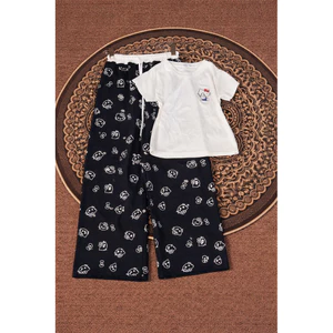 Sét Bộ Áo Babytee Mèo Fuck +Quần Dài Cạp Trắng In Kín Mèo Kitty Basic Dễ Thương Phong Cách Cá Tính