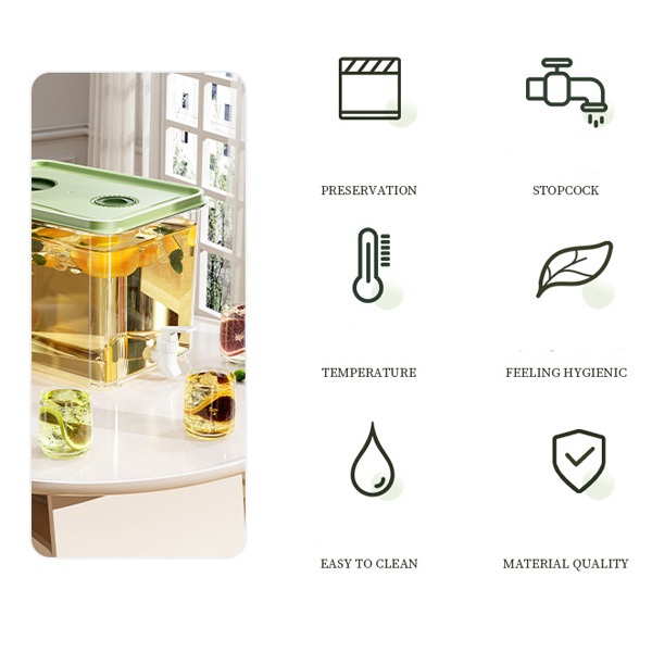 Bình đựng nước tủ lạnh Sunhome Sh0070, hộp đựng nước tủ lạnh có vòi nắp đậy kín dung tích 3L 5L 8L