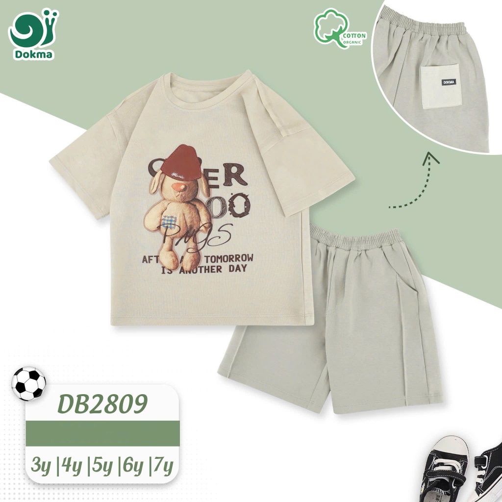 (13-25kg, 3-7Y) Bộ Thể Thao Cộc Tay Cho Bé Dokma DB2809 DB2830 DB2790 DB2657
