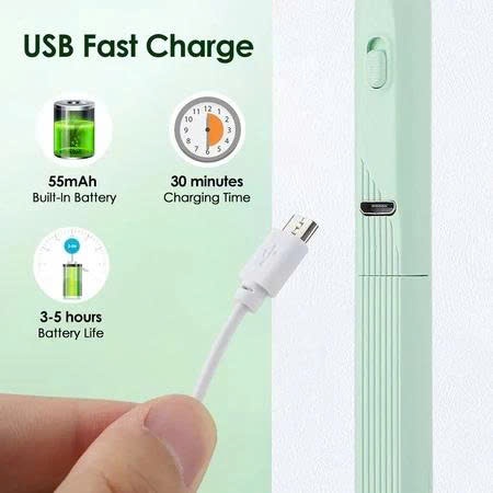 Bộ lấy ráy tai có đèn led cho bé 3in1 siêu sáng pin sạc lại, Dụng cụ vệ sinh tai bằng Silicon mềm không đau rát, an toàn