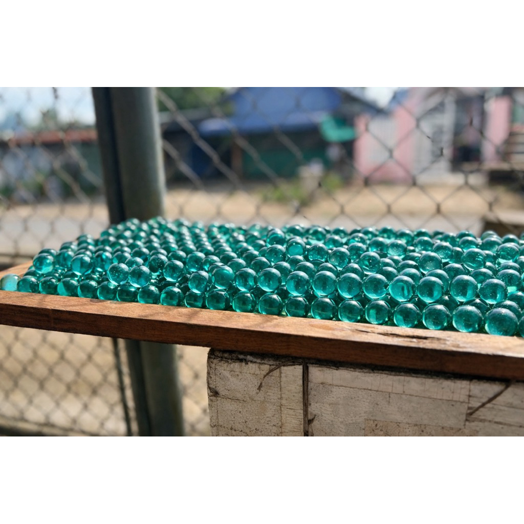 Bi thủy tinh, bi ve 25mm - Màu xanh ngọc | GIÁ RẺ | Từ 2000đ | Combo 10 - 50 viên