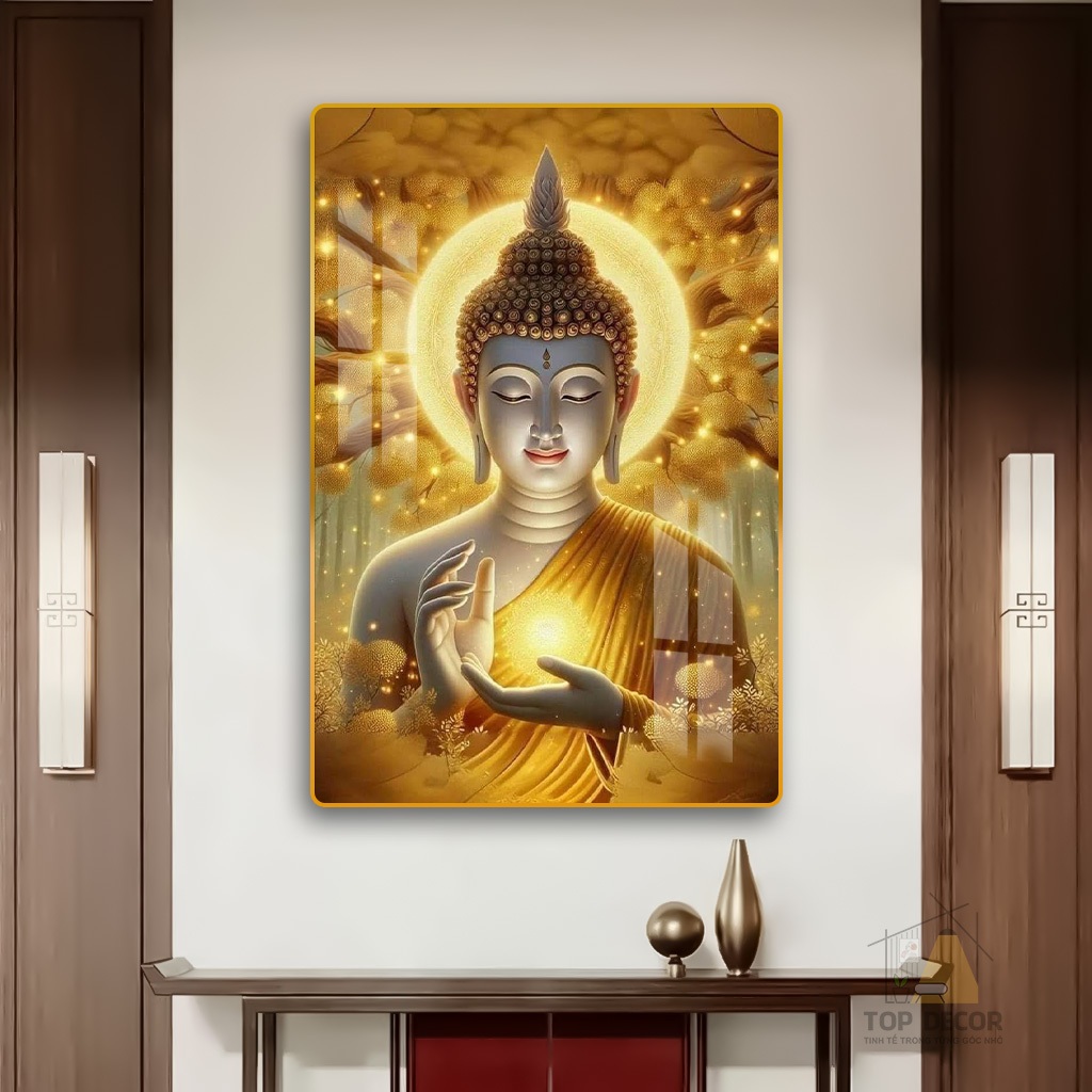 Tranh Treo Tường "PHẬT A DI ĐÀ" Tranh Decor - Tranh Treo Phòng thờ, Tranh Treo Decor, Tranh tráng gương Phật Giáo