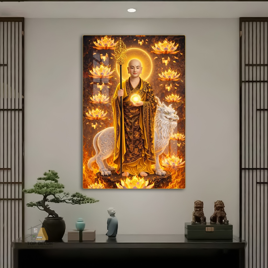 Tranh treo Tường Phật Giáo " Phật A Di Đà - Phật Quan Âm" Tranh Decor - Tranh Treo Decor Tường, Tranh  Phòng Thờ
